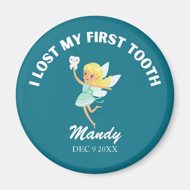 Kids Tooth Fairy I Lost My First Tooth Milestone Magnet (Front)