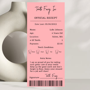 Kids Tooth Fairy Letter Certificate 1st Tooth Lost Invitation