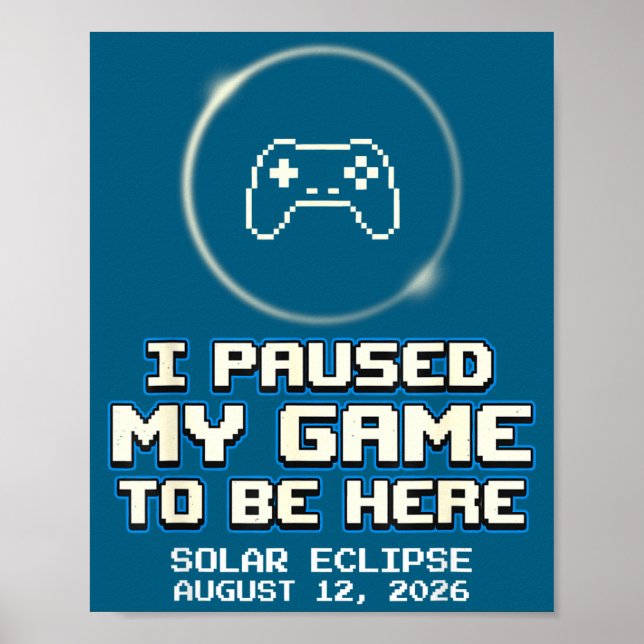 Kids Total Solar Eclipse Totality Gamer Poster (Front)