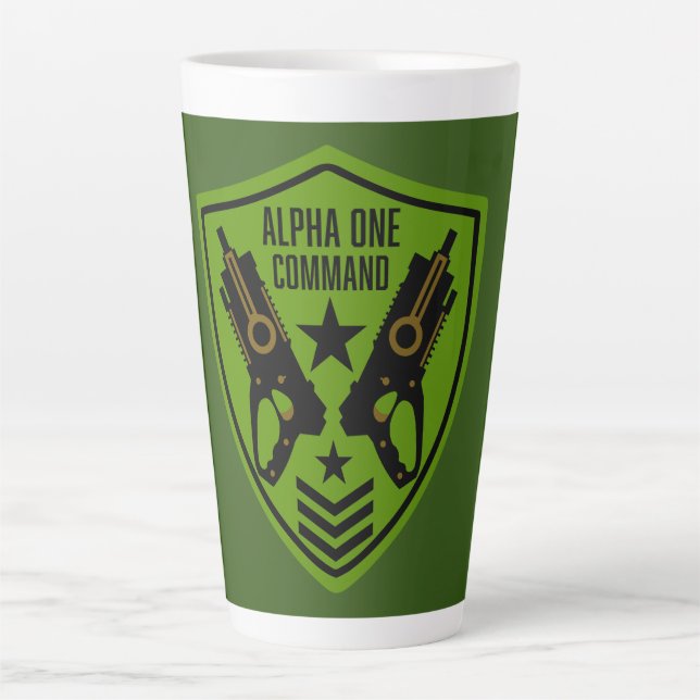 Kids Toy Dart Gun Battle Latte Mug (Front)