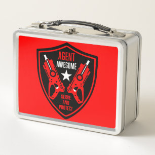 Kids Toy Dart Gun Battle Metal Lunch Box