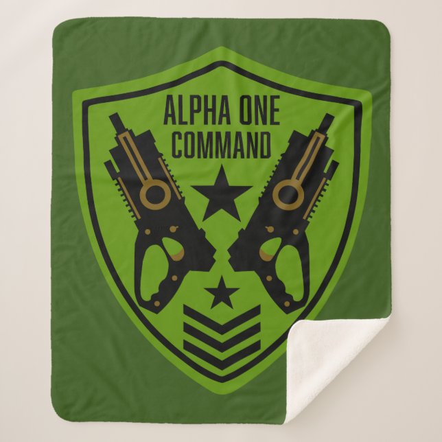 Kids Toy Dart Gun Battle Sherpa Blanket (Front)