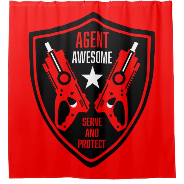 Kids Toy Dart Gun Battle Shower Curtain (Front)