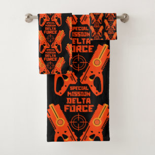 Kids Toy Gun Battle Christmas Bath Towel Set