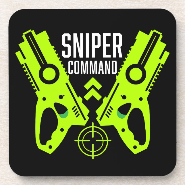 Kids Toy Gun Battle Christmas Coaster (Front)