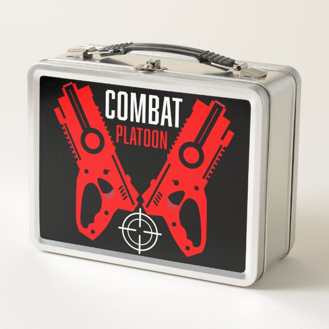 Kids Toy Gun Battle Christmas Metal Lunch Box (Front)