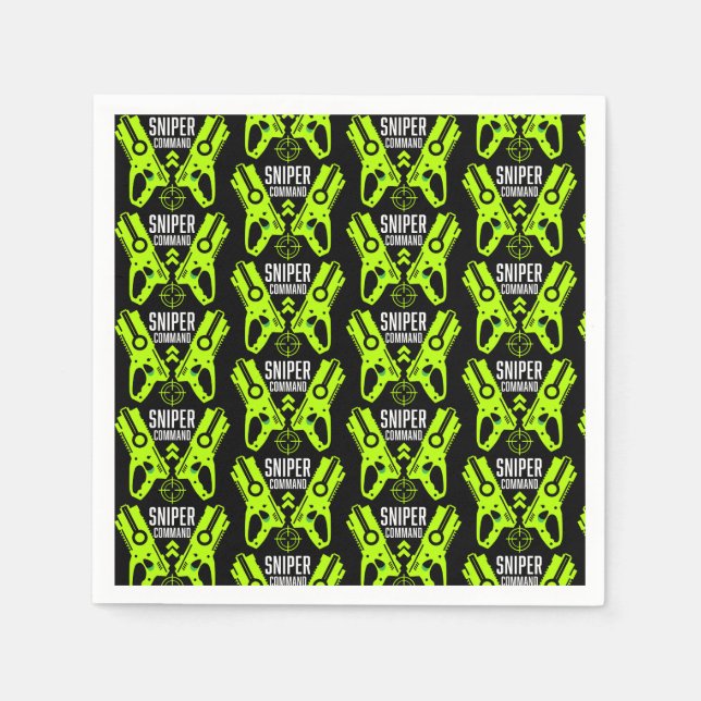 Kids Toy Gun Battle Christmas Napkin (Front)