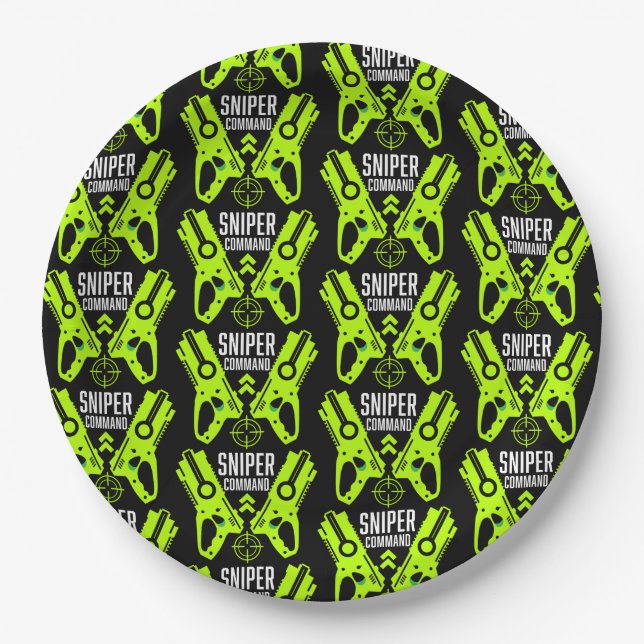 Kids Toy Gun Battle Christmas Paper Plate (Front)