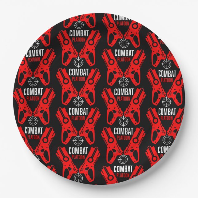 Kids Toy Gun Battle Christmas Paper Plate (Front)