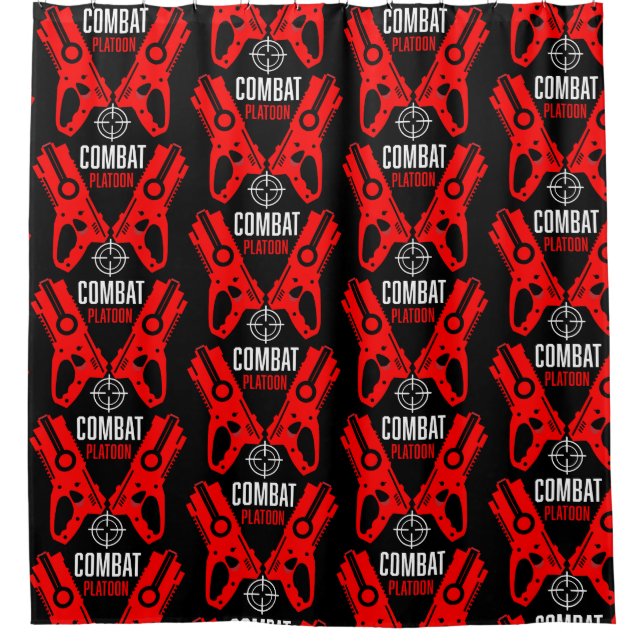 Kids Toy Gun Battle Christmas Shower Curtain (Front)