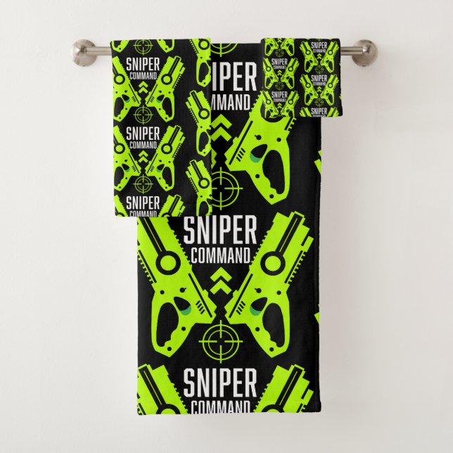Kids Toy Gun Battle Sniper Bath Towel Set (Insitu)