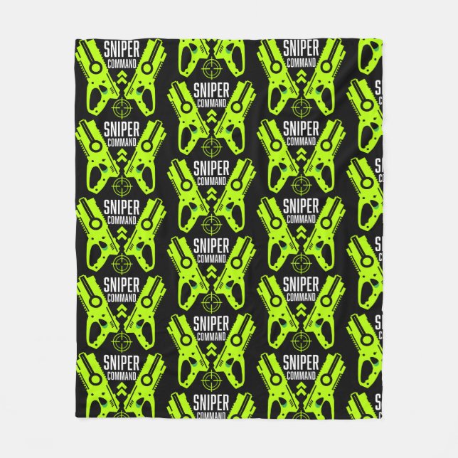 Kids Toy Gun Battle Sniper Fleece Blanket (Front)