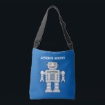 Kids toy robot personalised library book tote bag<br><div class="desc">Kids toy robot personalised library book cross body tote bag. Cute custom design for school books and more.
Fun Back to school gift idea or Birthday party favour for boy and girl. Make your own with name of son,  grandson,  cousin,  nephew,  grandchildren etc. Personalizable school supplies and accessories.</div>