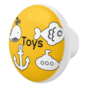 Kids Toys Yellow Ceramic Drawer Pull