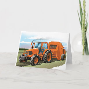kids tractor birthday card