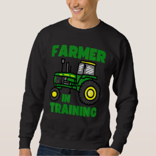 Kids Tractor Boy Farmer In Training Farming Tract Sweatshirt