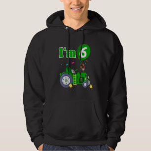 Kids Tractor I'm 6 Six Farm Barnyard Sixth 6th Bir Hoodie