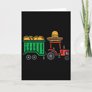 Kids Tractor Tacos Funny Toddler Boys Cinco De May Card