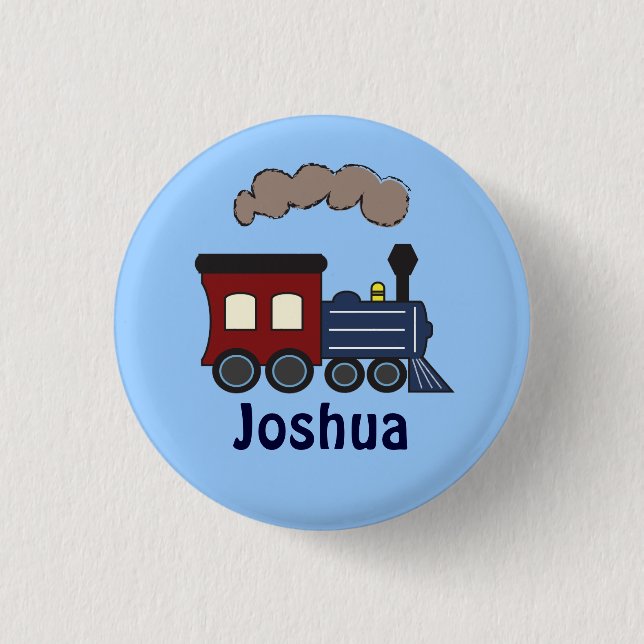 Kids Train Birthday Party Favour Button (Front)