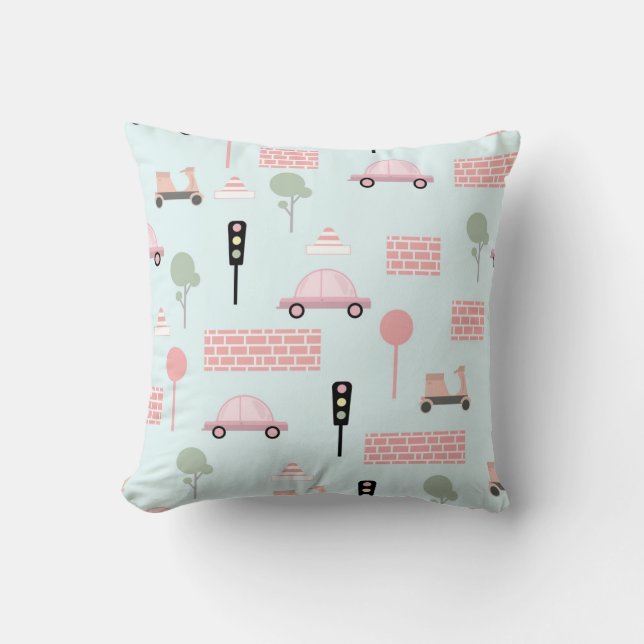 Kids Transport Decorative Pillow (Front)