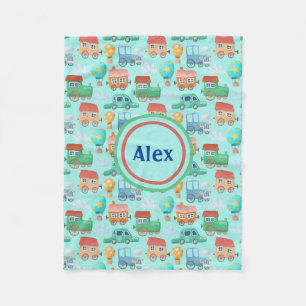 Kids Transportation Fleece Blanket