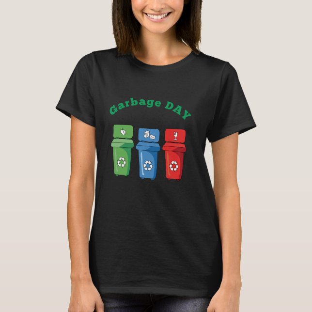Kids Trash Can Garbage Day Garbage Bin truck day G T-Shirt (Front)
