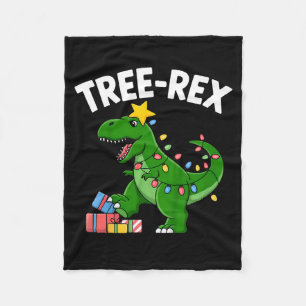 Kids Tree-rex Christmas Dinosaur T-rex Shirt Toddl Fleece Blanket