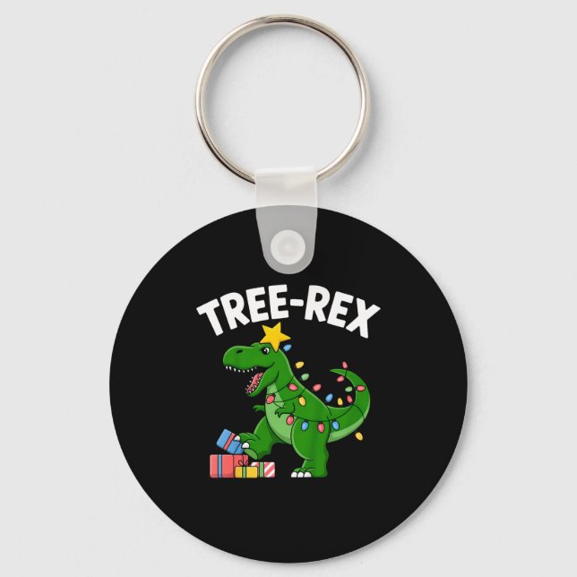 Kids Tree-rex Christmas Dinosaur T-rex Shirt Toddl Key Ring (Front)