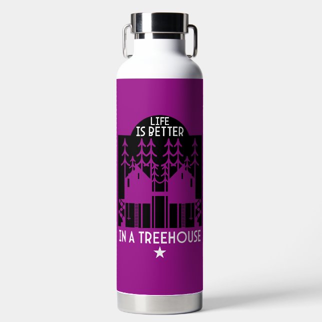 Kids Treehouse Back To School Boy Water Bottle (Front)