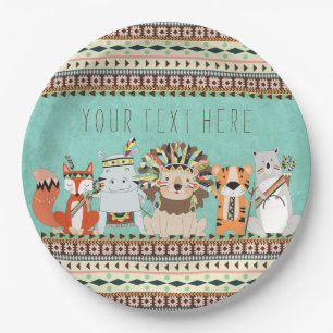 Kids Tribal Birthday Party Paper Plate
