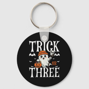 Kids Trick Or Three Halloween Spooky Pumpkin 3rd B Key Ring