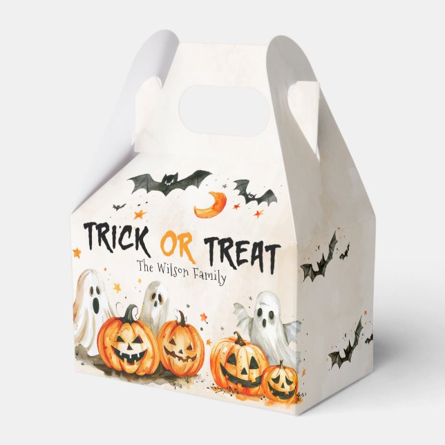 Kids Trick or Treat Halloween Birthday Favour Box (Front Side)