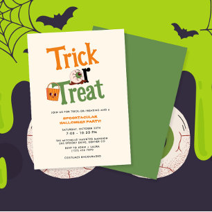Kids Trick Or Treat Halloween Party Invitation