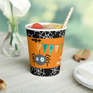 Kids Trick or Treat Spider Halloween  Paper Cups