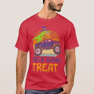 Kids Trick Rawr Treat Dinosaur Monster Truck Hallo T-Shirt