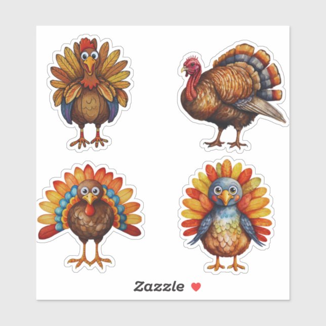 Kids turkey  Personalised Stickers (Sheet)