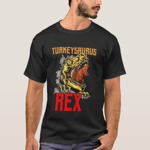 Kids Turkeysaurus Rex Dab Turkey Dino Thanksgiving T-Shirt
