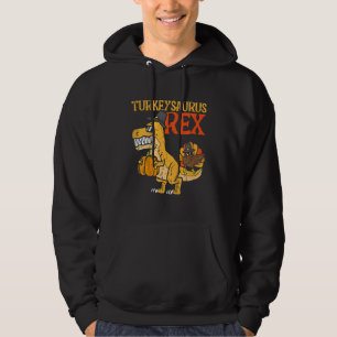 Kids Turkeysaurus Rex Dab Turkey Dino Toddler Boys Hoodie