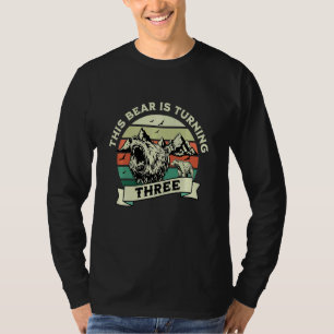 Kids Turning 3 Years Old Birthday Boy Bear 3rd Bda T-Shirt