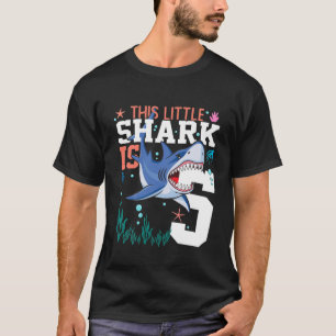 Kids Turning 5 Year Old Birthday Gift Boy Shark 5T T-Shirt