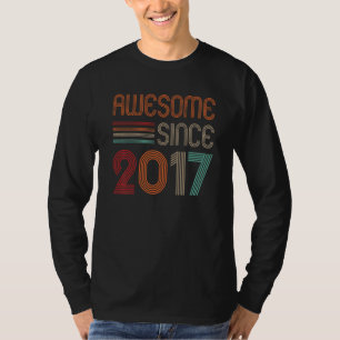 Kids Turning 5 Years Old Awesome Since 2017 5th Bi T-Shirt