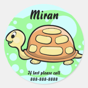 Kids Turtle ID Badge Classic Round Sticker