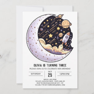 Kids Twinkle Stars Digital Birthday Invitation