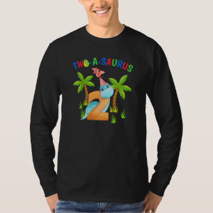 Kids Two A Saurus 2nd The Birthday Boy Dinosaur 2 T-Shirt