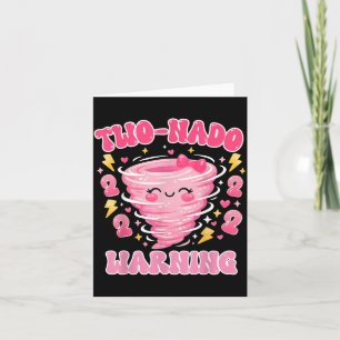 Kids Two-Nado Warning 2nd Birthday Girl Tornado Card