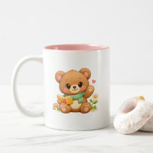 Kids Two-Tone Mug "Fairytale Reading Bear"