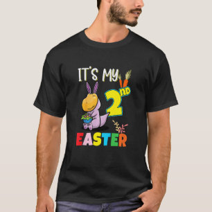 Kids Two Years Easter 2nd Birthday Baby Easter Din T-Shirt