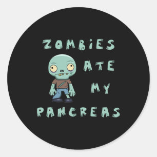 Kids Type 1 Diabetes Halloween - Zombies Ate Panc Classic Round Sticker