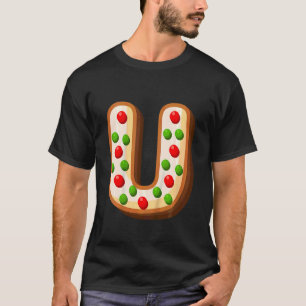 Kids U Cutest Capital Christmas Cookie Alphabet L T-Shirt