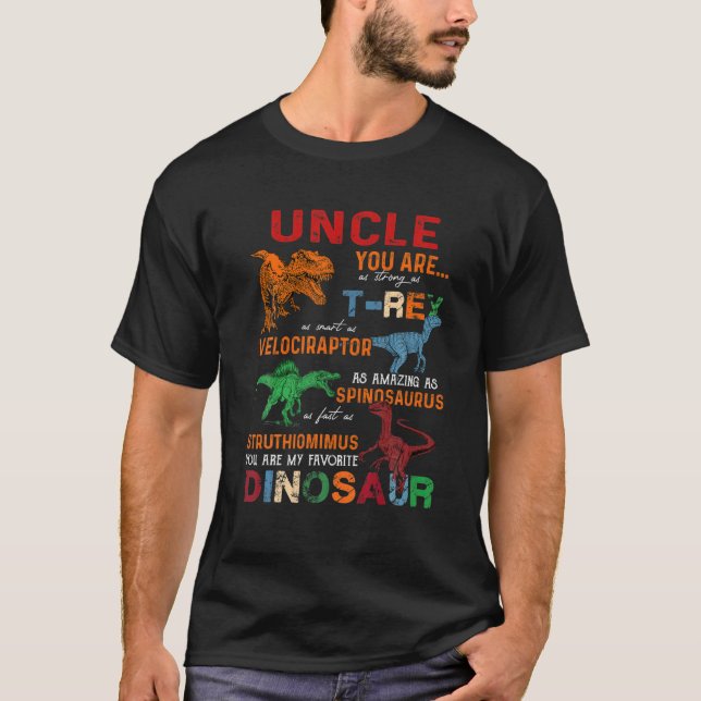 Kids Uncle You Are My Favourite Dinosaur Father's  T-Shirt (Front)